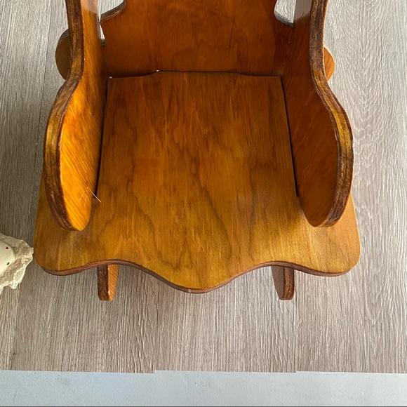VTG Small Wooden Rocking Chair 15” - Picture 3 of 14
